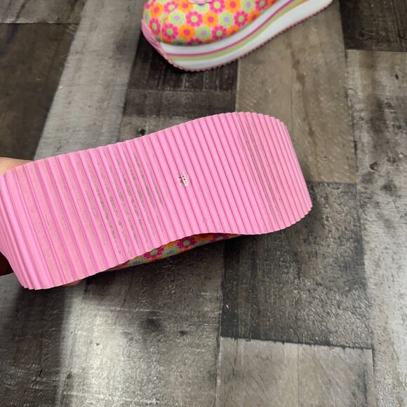 Sugar Thrillz Dolls Kill Groove With Me Floral Striped Platform Sneakers Size 10 - Picture 12 of 16